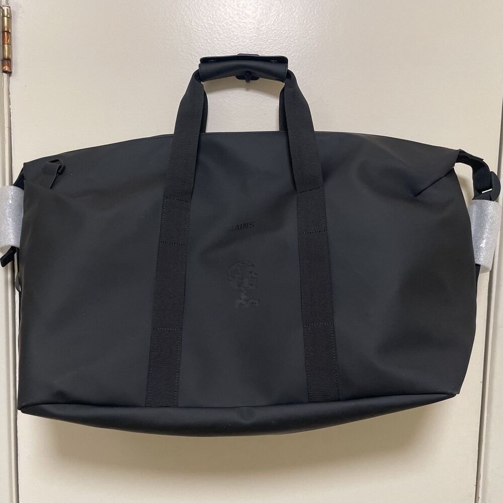 Rains Weekender Bag in Black Polyester w/Polyurethane Coat Waterproof Zip